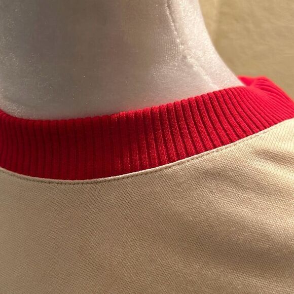 Homme + Femme Unisex S Retro Ringer Graphic Logo Tee Shirt White Red 100% Cotton - Picture 4 of 9